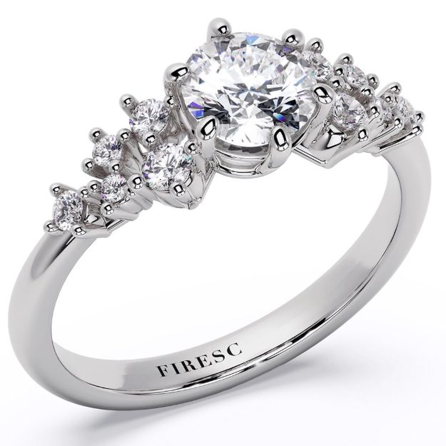 Engagement Ring AA455, 14K White 1